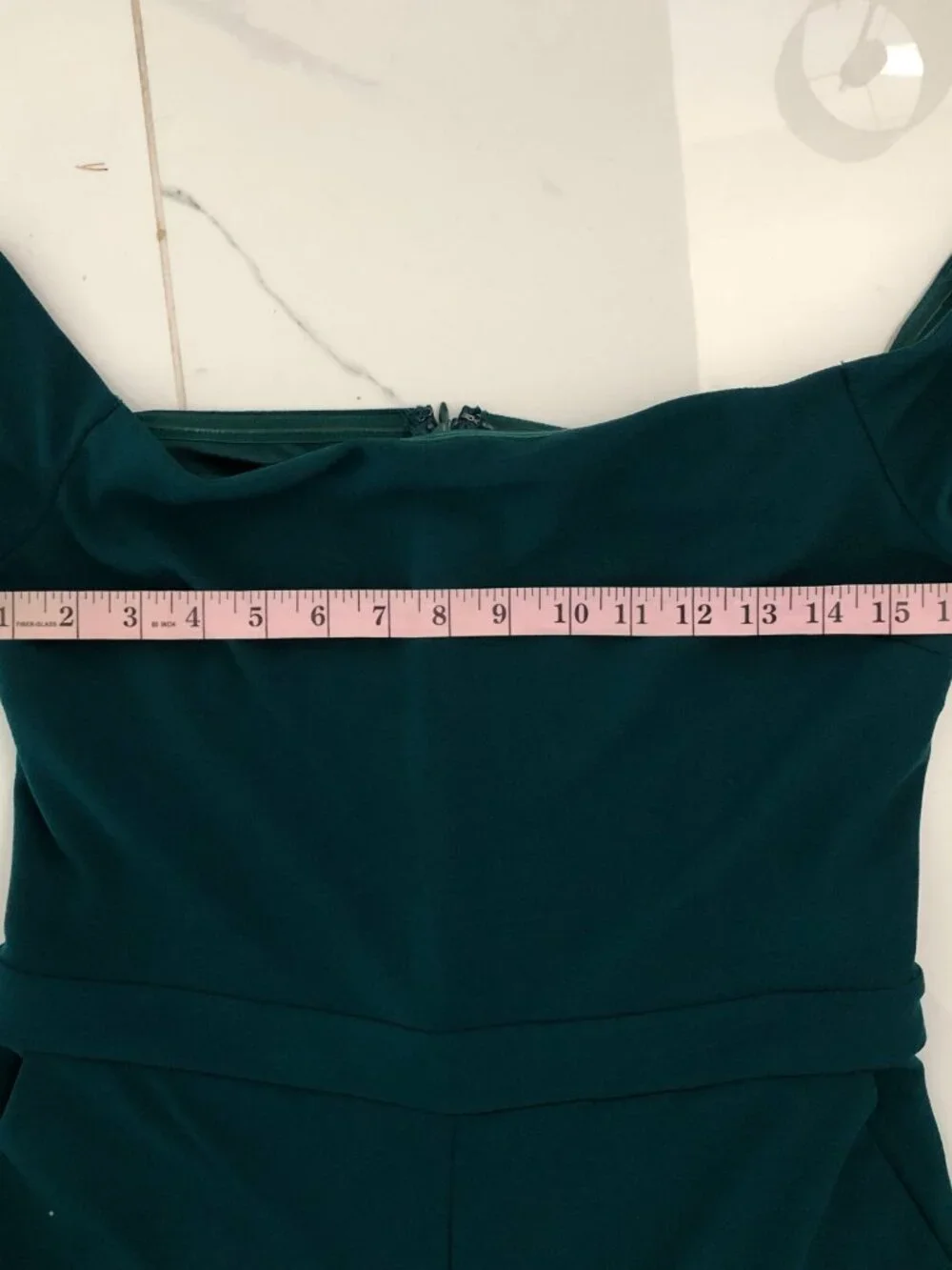 EXPRESS DEEP TEAL GREEN OFF THE SHOULDER WIDE LEG JUMPSUIT Size M MEDIUM PARTY - Picture 6 of 14